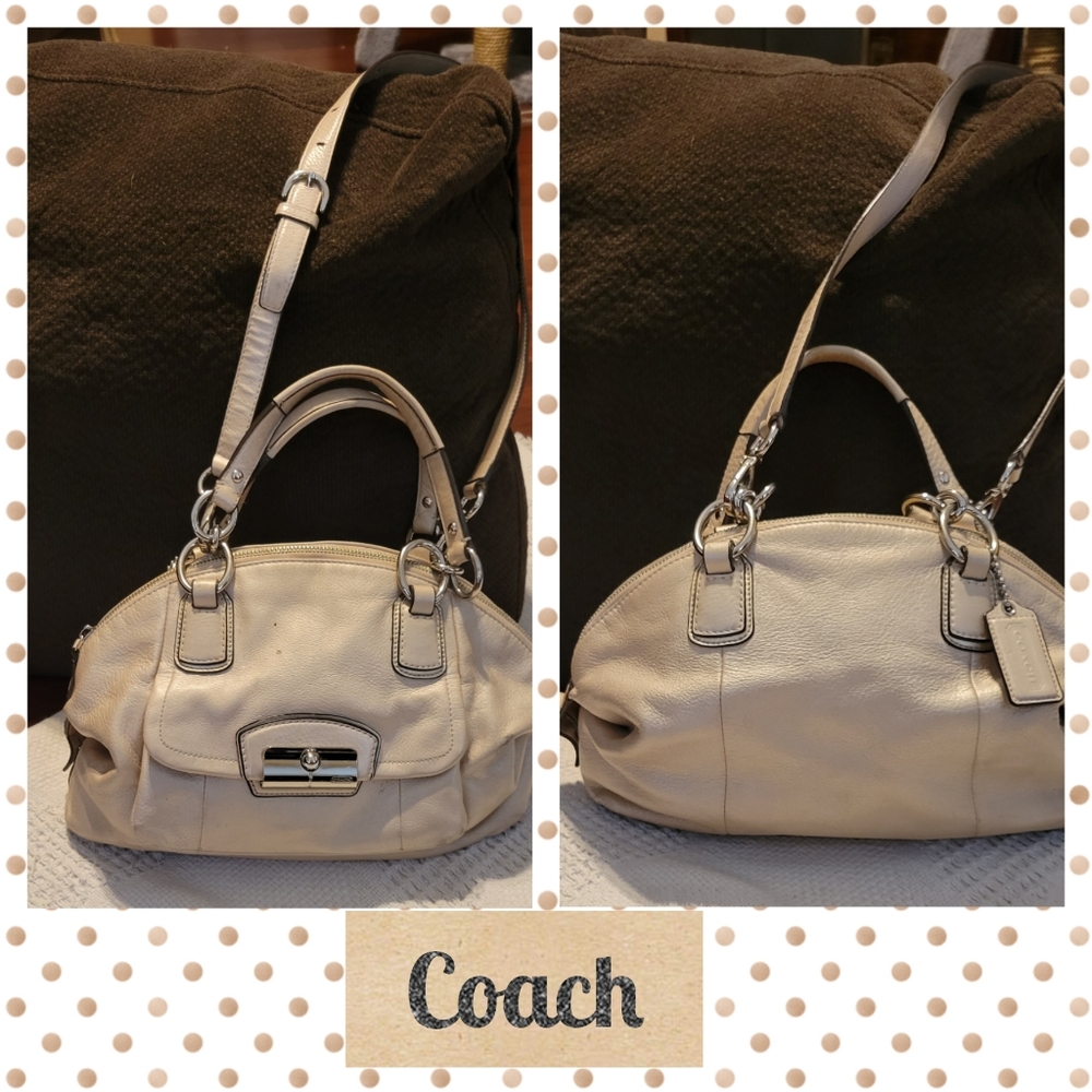 Coach Cream Leather Satchel with Silver Hardware.  Make An Offer! - Picture 2 of 16